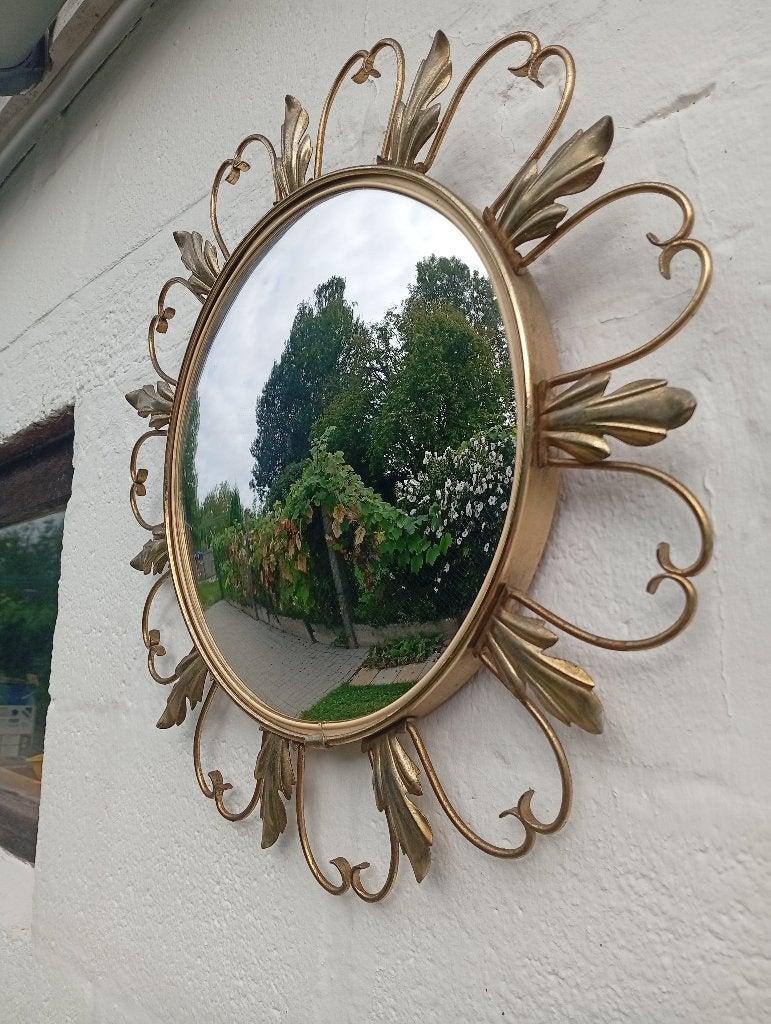 Deknudt gouden heksenspiegel met heksenoog uit de jaren 60, Ophalen of Verzenden