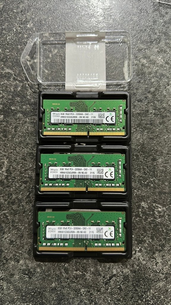 3x RAM DDR4 SO-DIMM 8 Go (laptop), Enlèvement ou Envoi, DDR4, 8 GB, Comme neuf