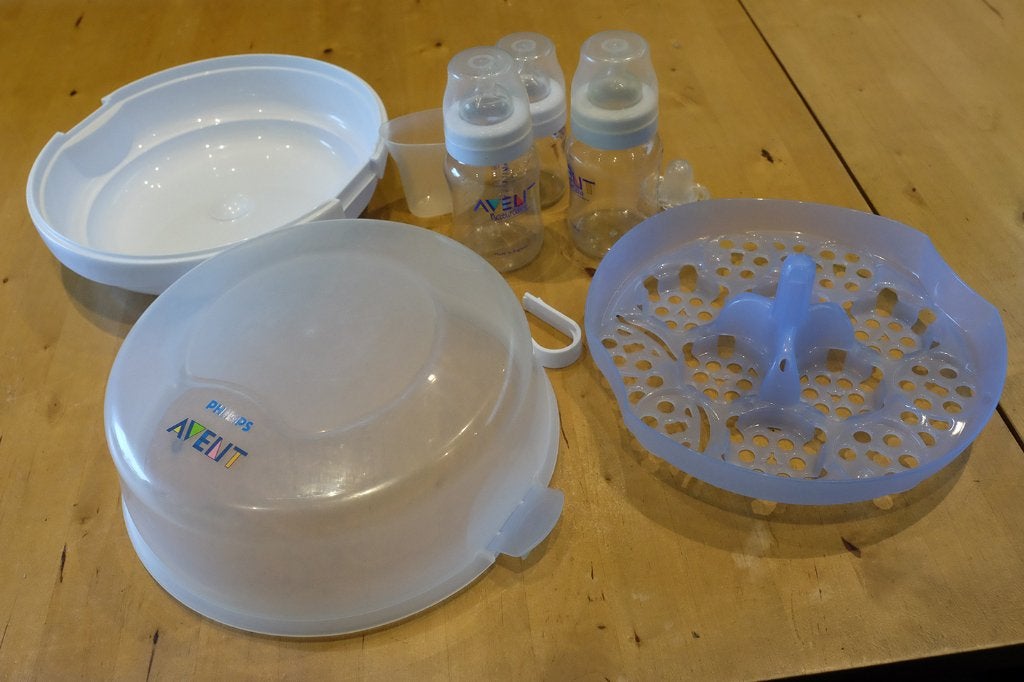 Philips Avent Magnetronsterilisator + Avent Natural Flessen, Kinderen en Baby's, Babyvoeding en Toebehoren, Gebruikt, Sterilisator