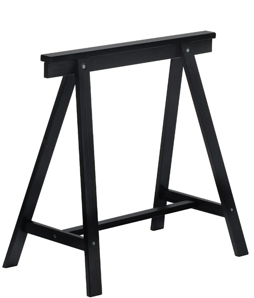 Bureau IKEA sur tréteaux en bois noir (modèle Oddvald), Maison & Meubles, Scandinave, Bureau d'ordinateur, 65 cm, Comme neuf