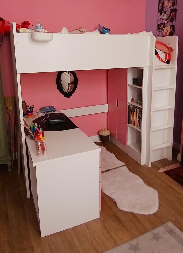 Lit mezzanine avec bureau ikea, Enlèvement, Utilisé, Lit mezzanine