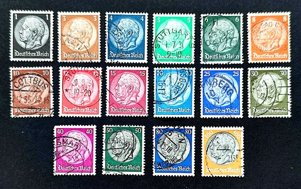 Hindenburg medaillon met HK watermerken 1933/36 COMPLEET, Timbres & Monnaies, Timbres | Europe | Allemagne, Enlèvement ou Envoi