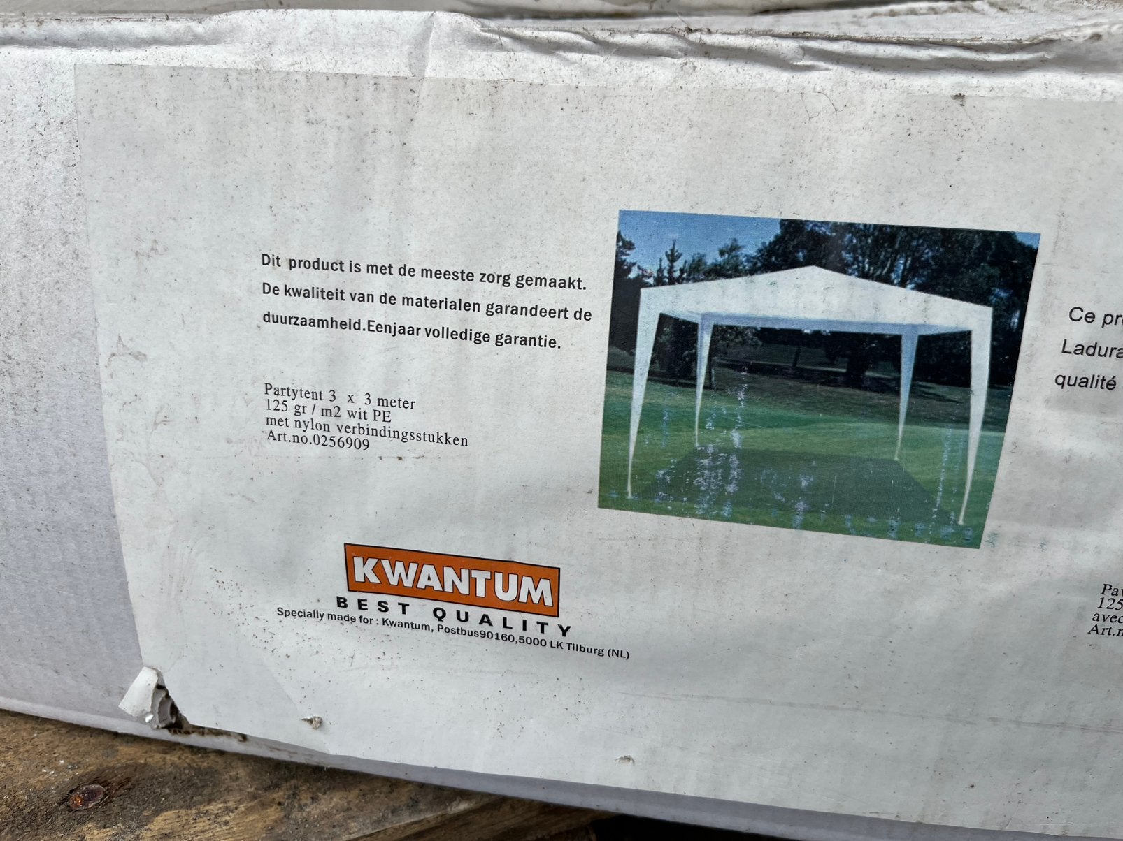Nieuw in doos partytent 3x3 meter, Ophalen, Opvouwbaar, Partytent, Minder dan 4 meter