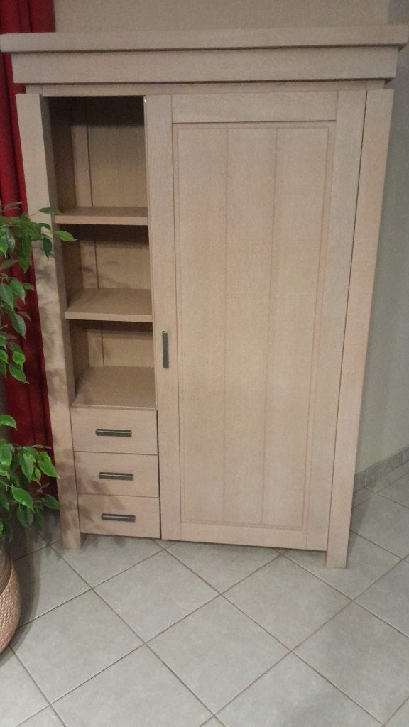 Halkast (gekrijt eiken), Ophalen, 100 tot 150 cm, Met lade(s), Zo goed als nieuw