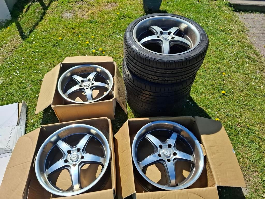 4 jantes 5x120 en 19, Enlèvement, 19 pouces, Pneu(s)