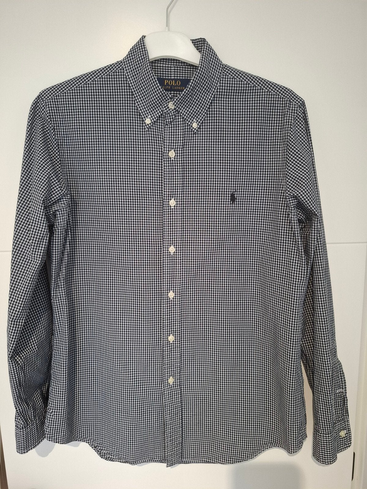 Hemd Ralph Lauren zwart/wit geruit maat medium, Tour de cou 39/40 (M), Enlèvement ou Envoi, Comme neuf, Polo Ralph Lauren