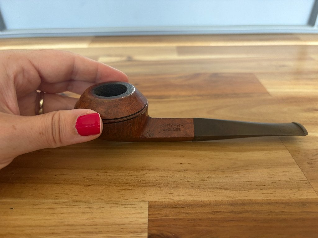 Antieke Engelse bruyèrepijp — vintage houten model, Verzamelen, Ophalen of Verzenden, Gebruikt, Overige typen