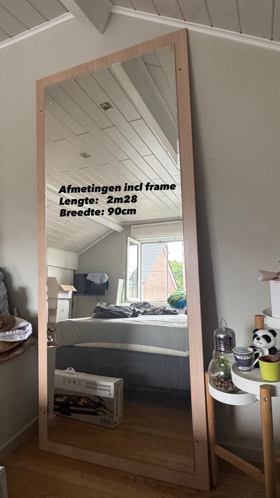 Grote spiegel, Huis en Inrichting, Woonaccessoires | Spiegels, Ophalen, Zo goed als nieuw