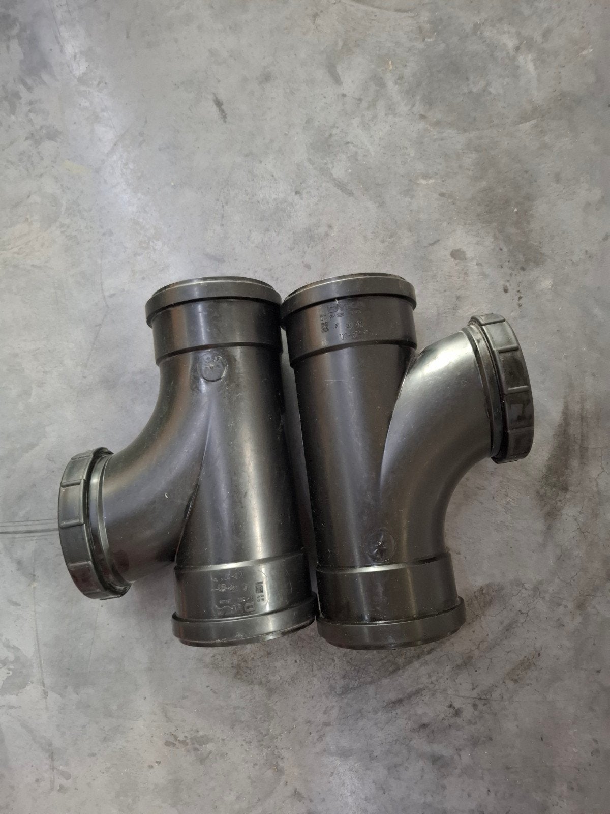 PP Ontstoppingsstuk met schroefdeksel 110mm 2x mof zwart, Ophalen