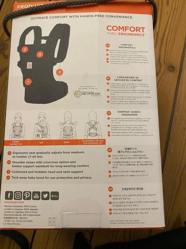 Draagzak Ergobaby adapt carrier zwart, Kinderen en Baby's, Overige merken, Ophalen of Verzenden, Zo goed als nieuw, Buik