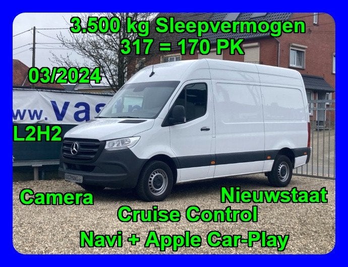 Mercedes-Benz Sprinter 317 40495€+BTW / Trekhaak 3500KG / L2, Automaat, Dealer onderhouden, 1951 cc, 4 cilinders