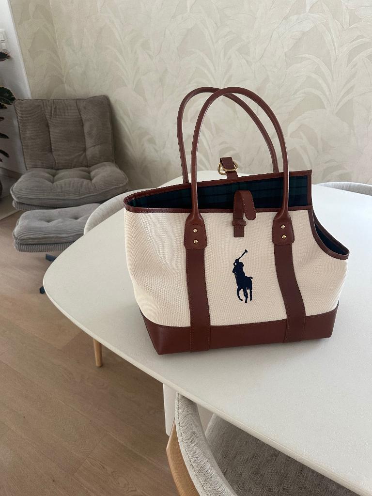 Ralph Lauren honden handtas, Handtassen en Accessoires, Tassen | Damestassen, Ophalen, Nieuw, Beige, Handtas
