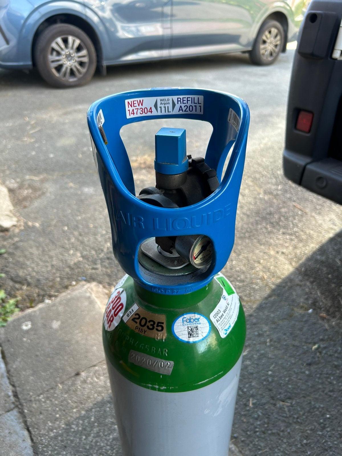 Air Liquide  2,3 m3- Bouteille Argon Pur Détendeur intégré, Enlèvement, Comme neuf