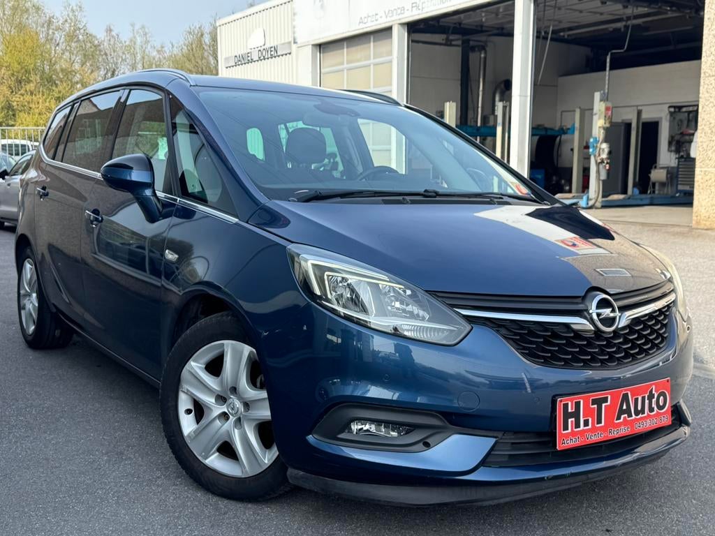 Opel Zafira tourer 1.4 Turbo/ Automaat/7 zitters/Airco/GPS, 4 cilinders, Blauw, 7 zetels, Bedrijf