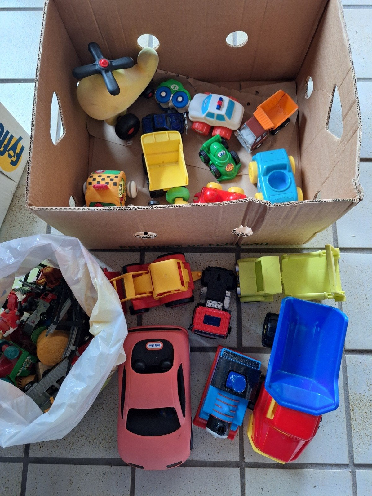 Bananendoos auto,s, gratis rugtasjes, Enlèvement