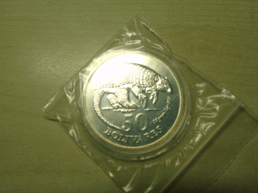 VENEZUELA 50 Bolivares 1975 Silver, Postzegels en Munten, Ophalen of Verzenden