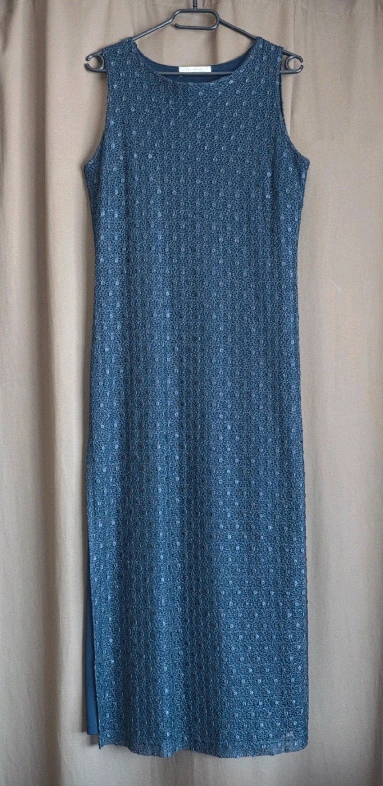 Middernachtblauwe C&A vintage lange jurk, Incognito  de C&A, Ophalen of Verzenden, Zo goed als nieuw, Blauw