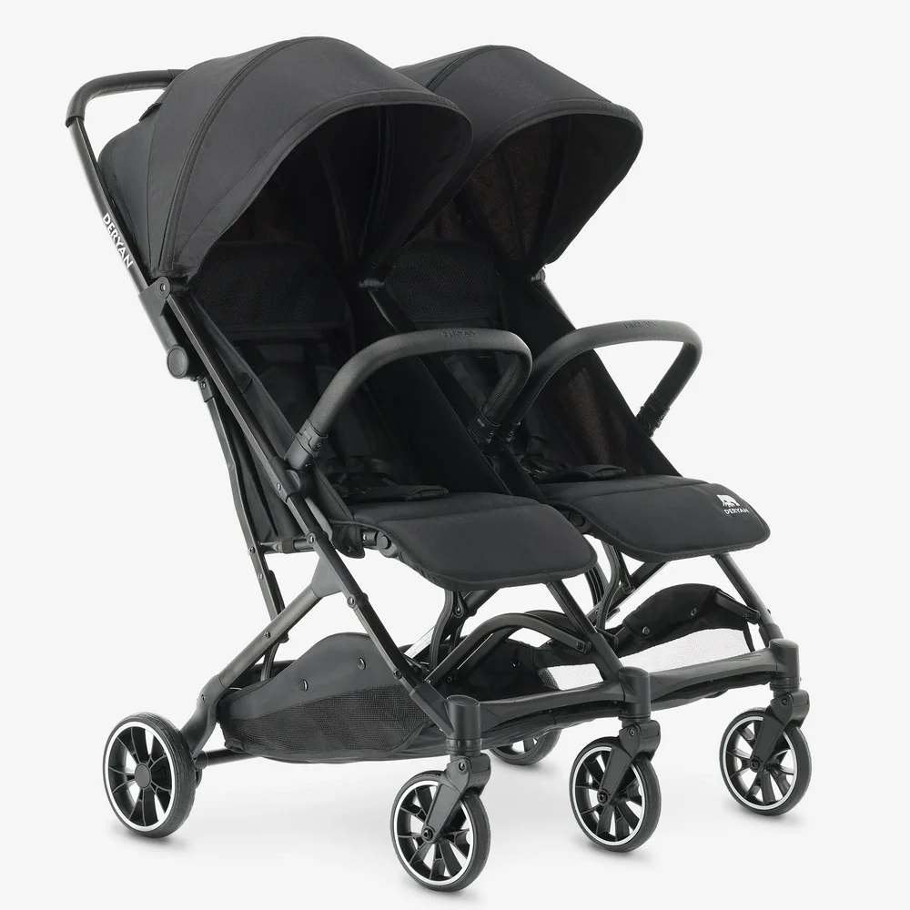 DERYAN Rolo X2 Duo Buggy – 0-4 Jaar - Zwart, Kinderen en Baby's, Ophalen of Verzenden, Zo goed als nieuw, Overige merken, Duomodel