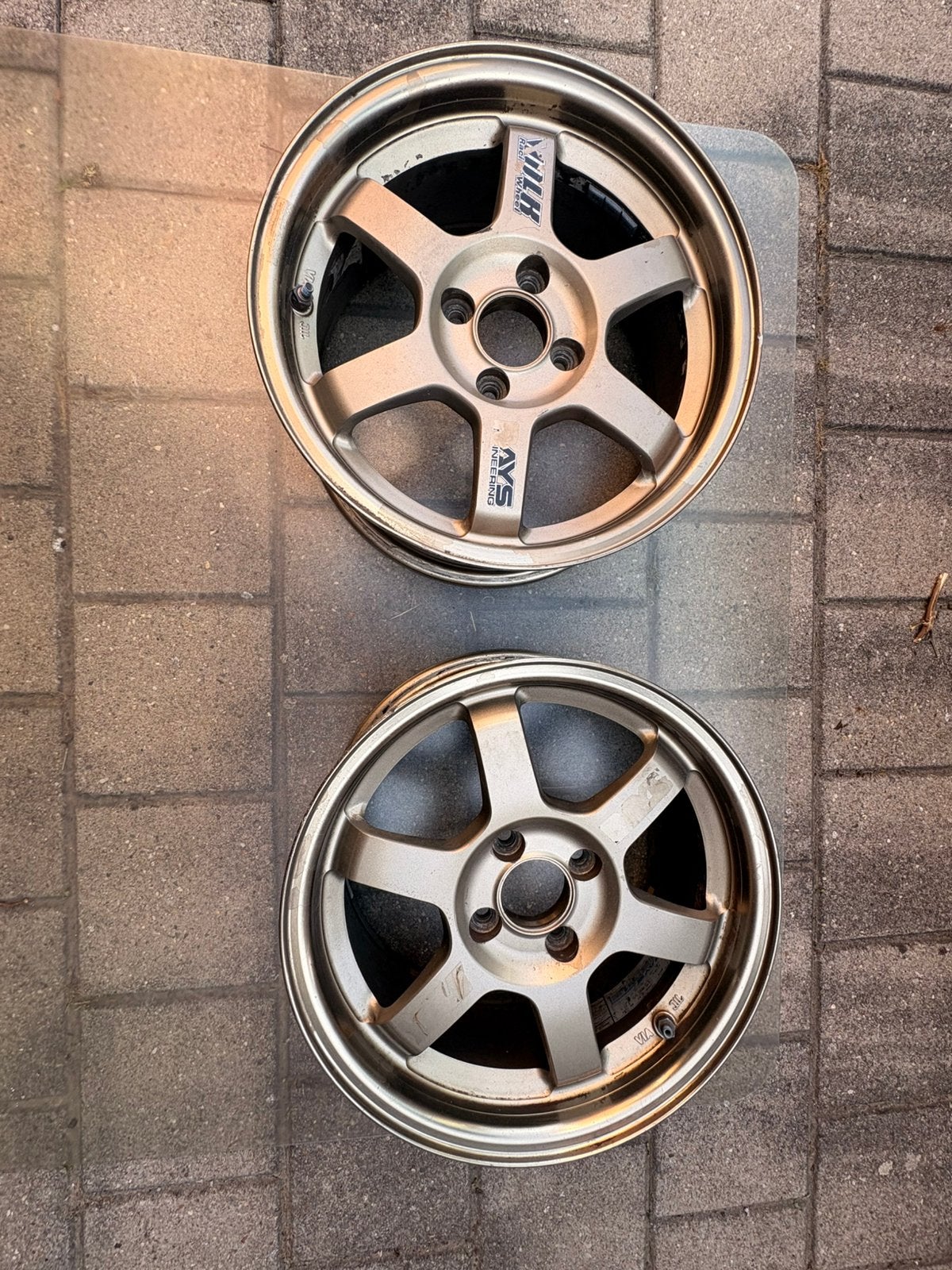 Rays Te37 15” 4x100 ( 2 stuks ), Ophalen, Overige, Gebruikt, 15 inch