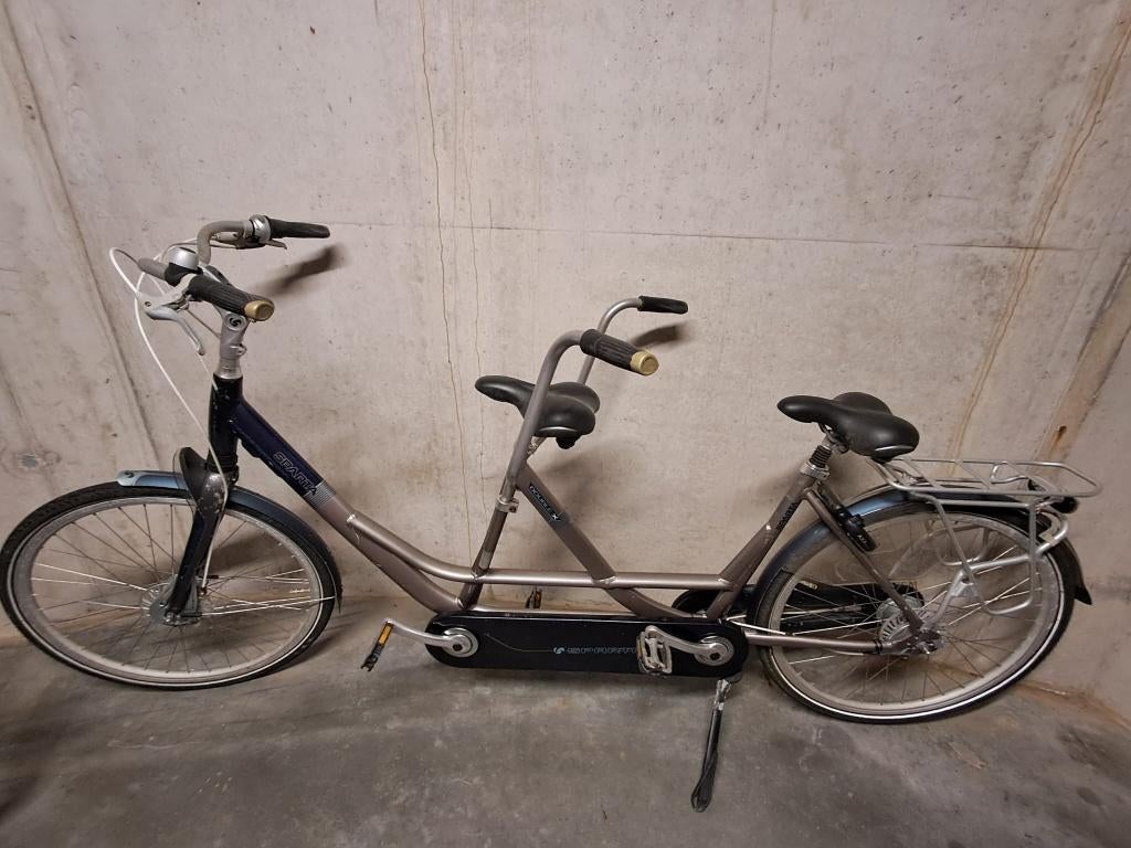 Tandem fiets, Fietsen en Brommers, Fietsen | Tandems, Ophalen, Zo goed als nieuw, Minder dan 10 versnellingen, Velgrem