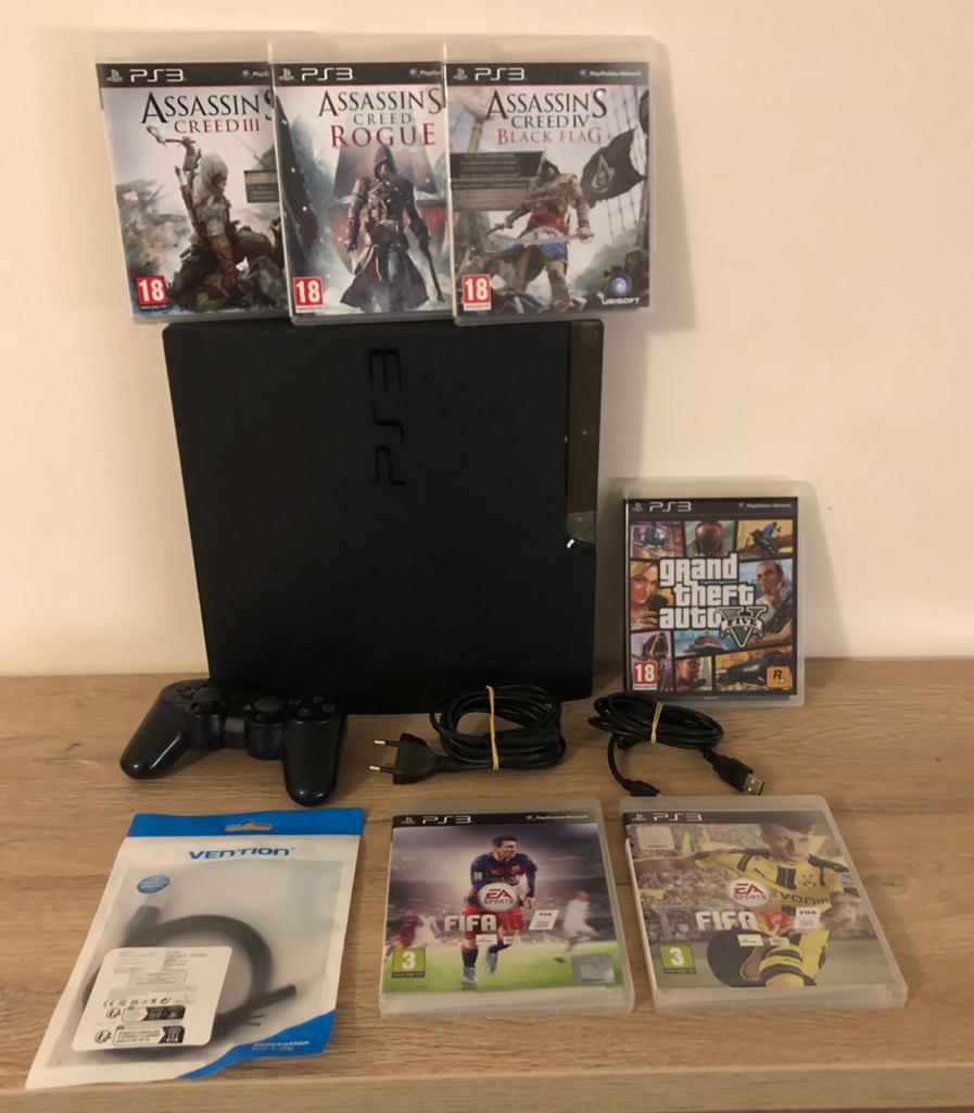 Ps3 slim 500 gb met 6 games, Games en Spelcomputers, Spelcomputers | Sony PlayStation 3, Met games, Ophalen of Verzenden, Zo goed als nieuw