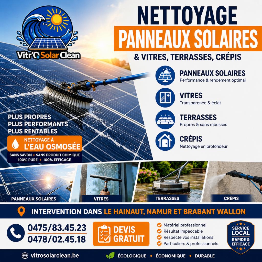 Nettoyage Panneaux solaires/photovoltaïques, Maison & Meubles, Enlèvement