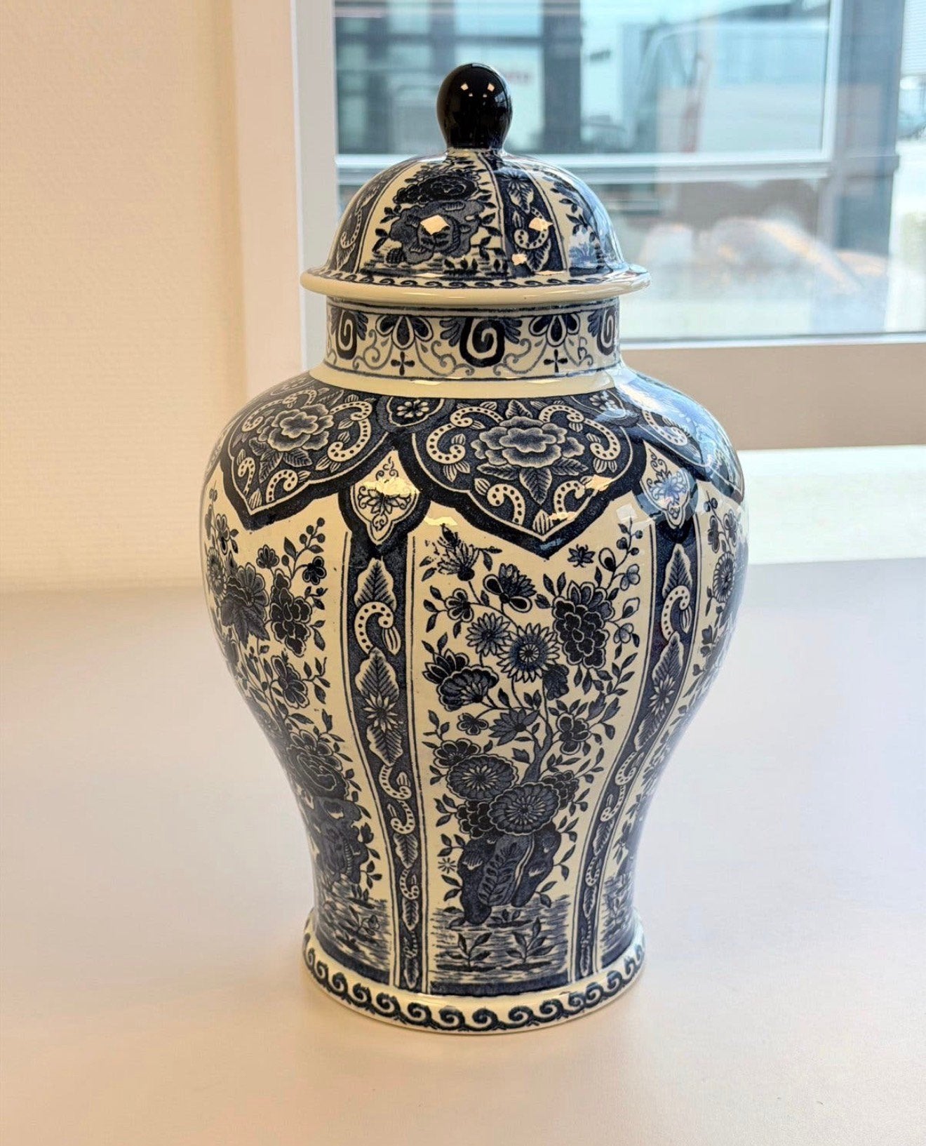 Grote Delftse Boch Royal Sphinx pot urn XL 36cm delfts-blauw, Antiek en Kunst, Ophalen of Verzenden