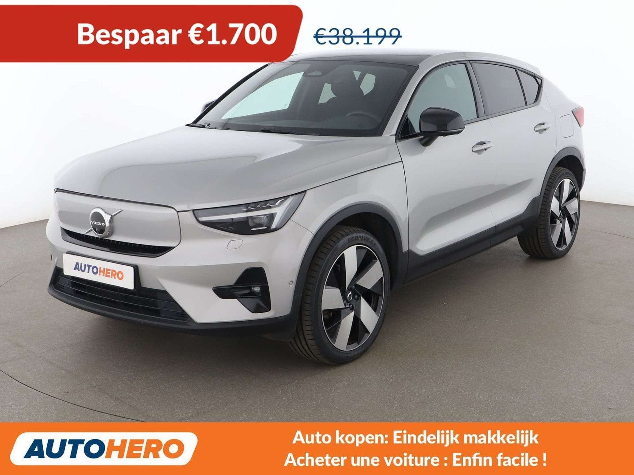 Volvo C40 Recharge Twin Pure 300 kW Ultimate AWD (bj 2023), Auto's, Volvo, Automaat, Stof, Gebruikt, Zwart