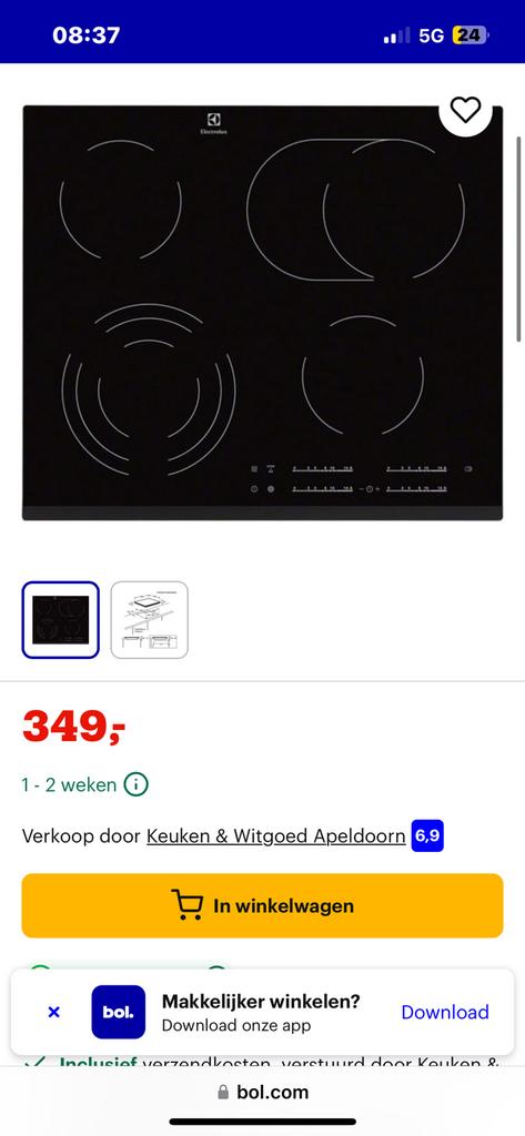 Elektrolux kookplaat, Ophalen, Zo goed als nieuw