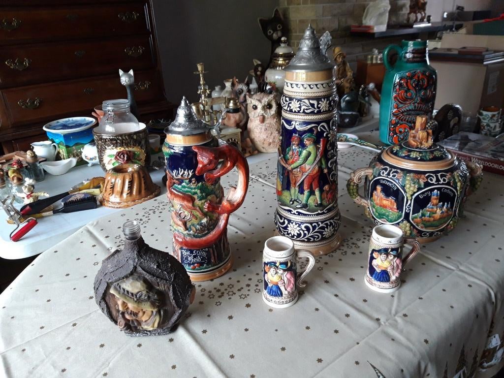 Set bierpotten in perfecte staat., Antiek en Kunst, Ophalen