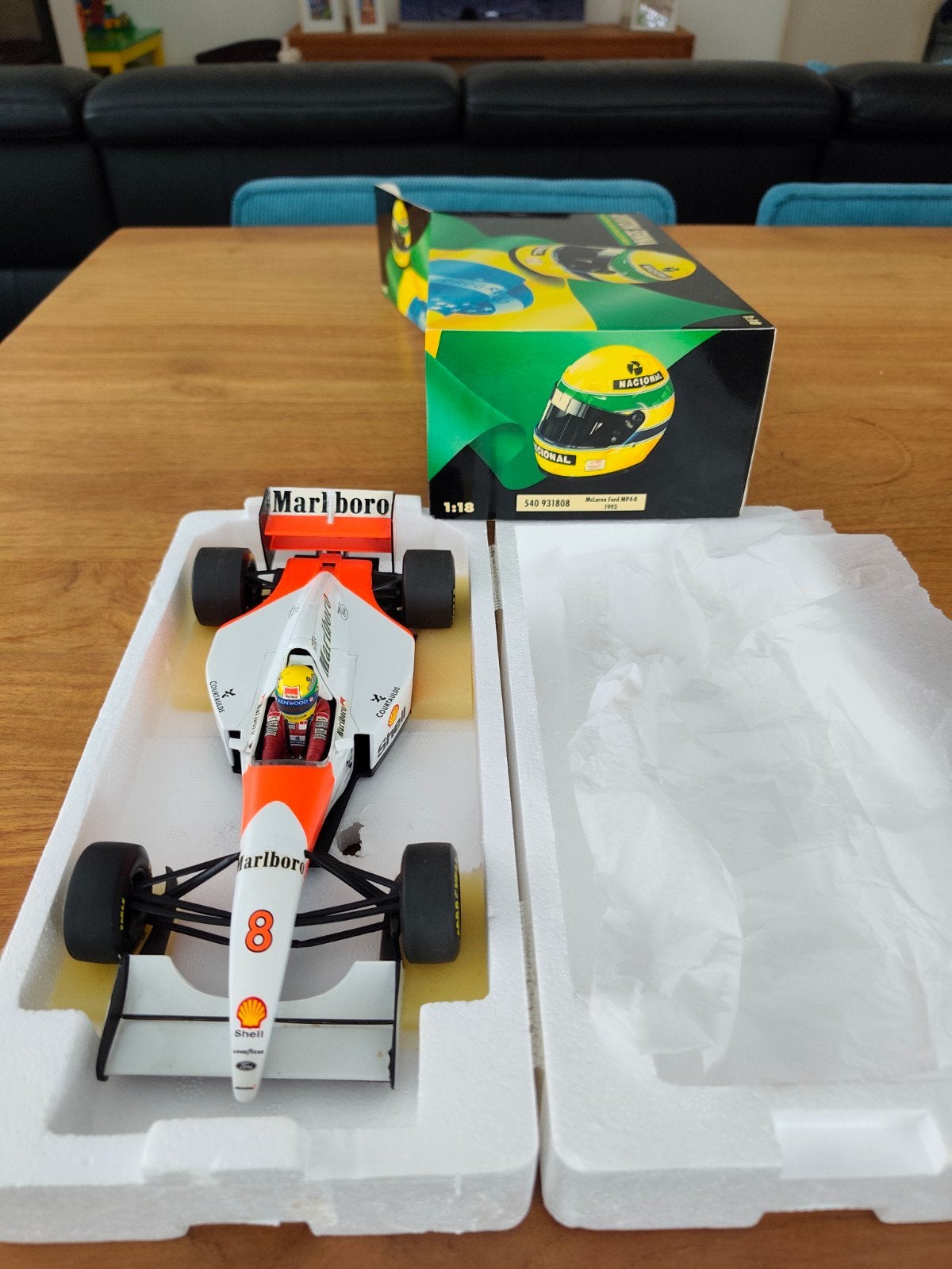 Senna MP4/8 1993, Verzamelen, Ophalen of Verzenden, Zo goed als nieuw, Formule 1