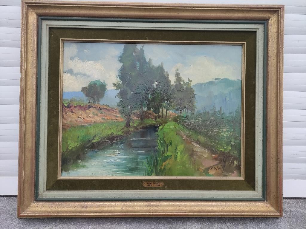 huile sur panneau paysage ardenais signe jose wolff, Antiquités & Art, Art | Peinture | Classique, Enlèvement ou Envoi