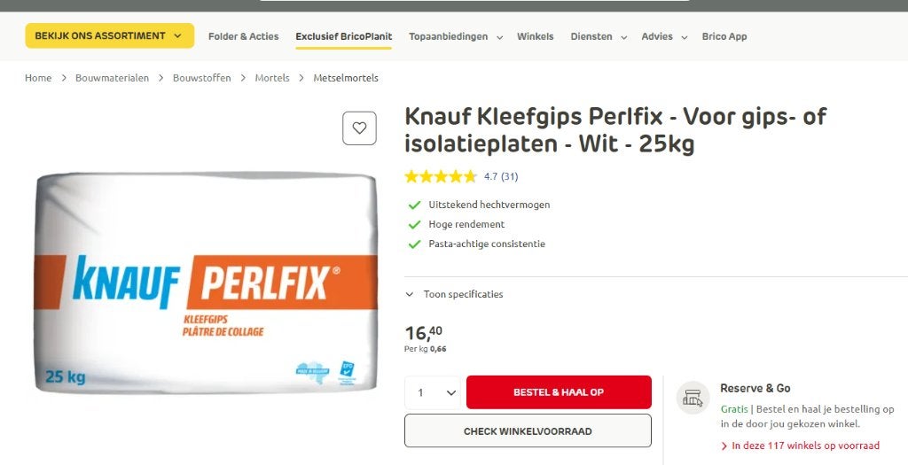 Sac platre knauf, Enlèvement, Neuf