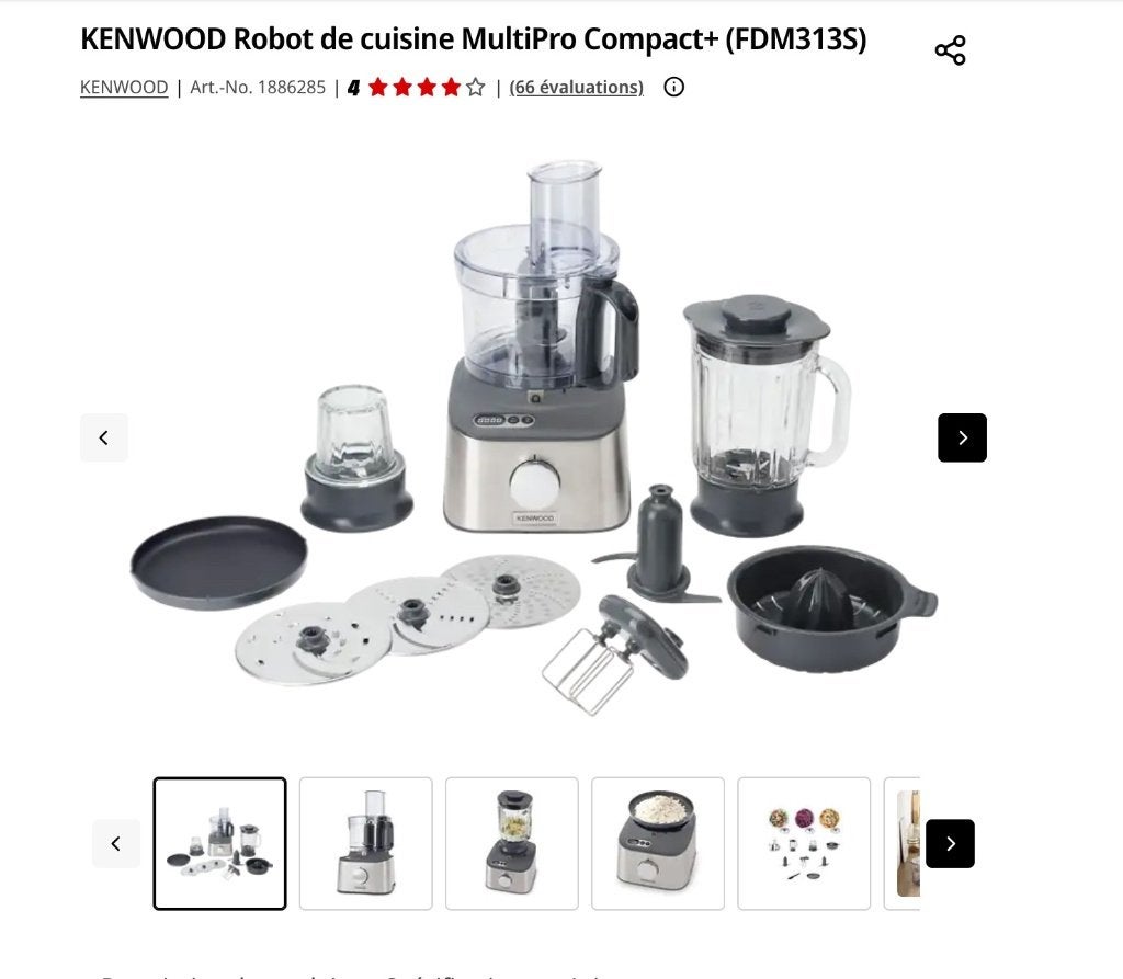 Robot de cuisine, Enlèvement, Comme neuf, 2 vitesses