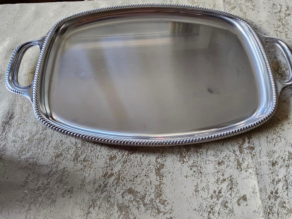 Inox dienblad, Ophalen, Zo goed als nieuw, Rechthoekig, Overige materialen