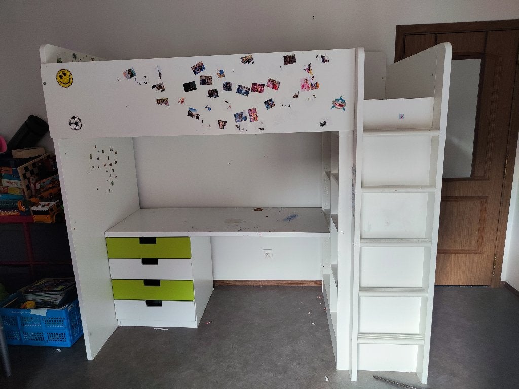 Ikea stuva hoogslaper met bureau, Ophalen, Gebruikt, Hoogslaper