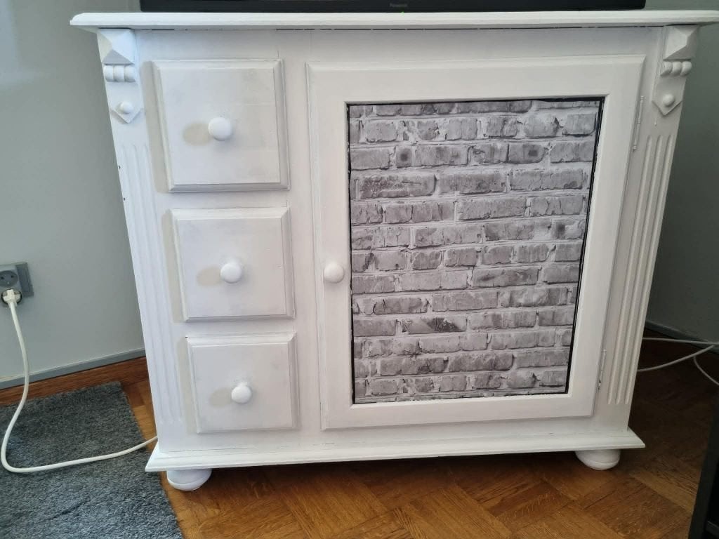 Wit/grijze TV-kast, Huis en Inrichting, Ophalen, Gebruikt, 50 tot 100 cm, Minder dan 100 cm