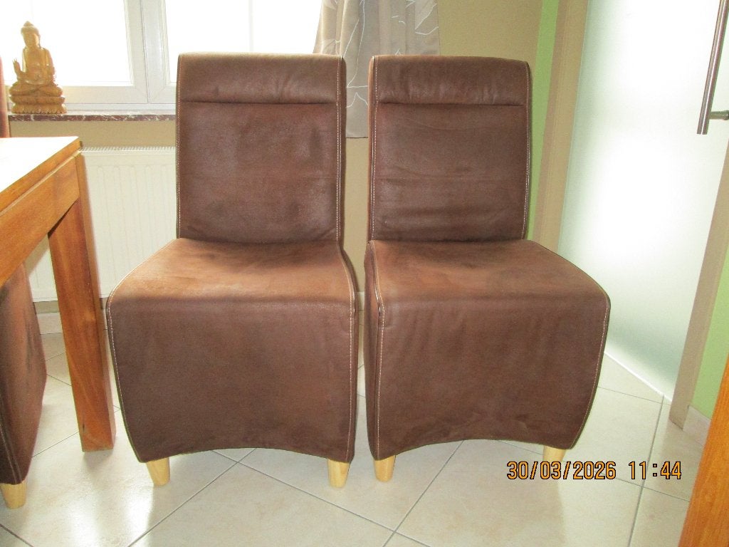 chaises, Maison & Meubles, Enlèvement, Utilisé, Brun, Cuir
