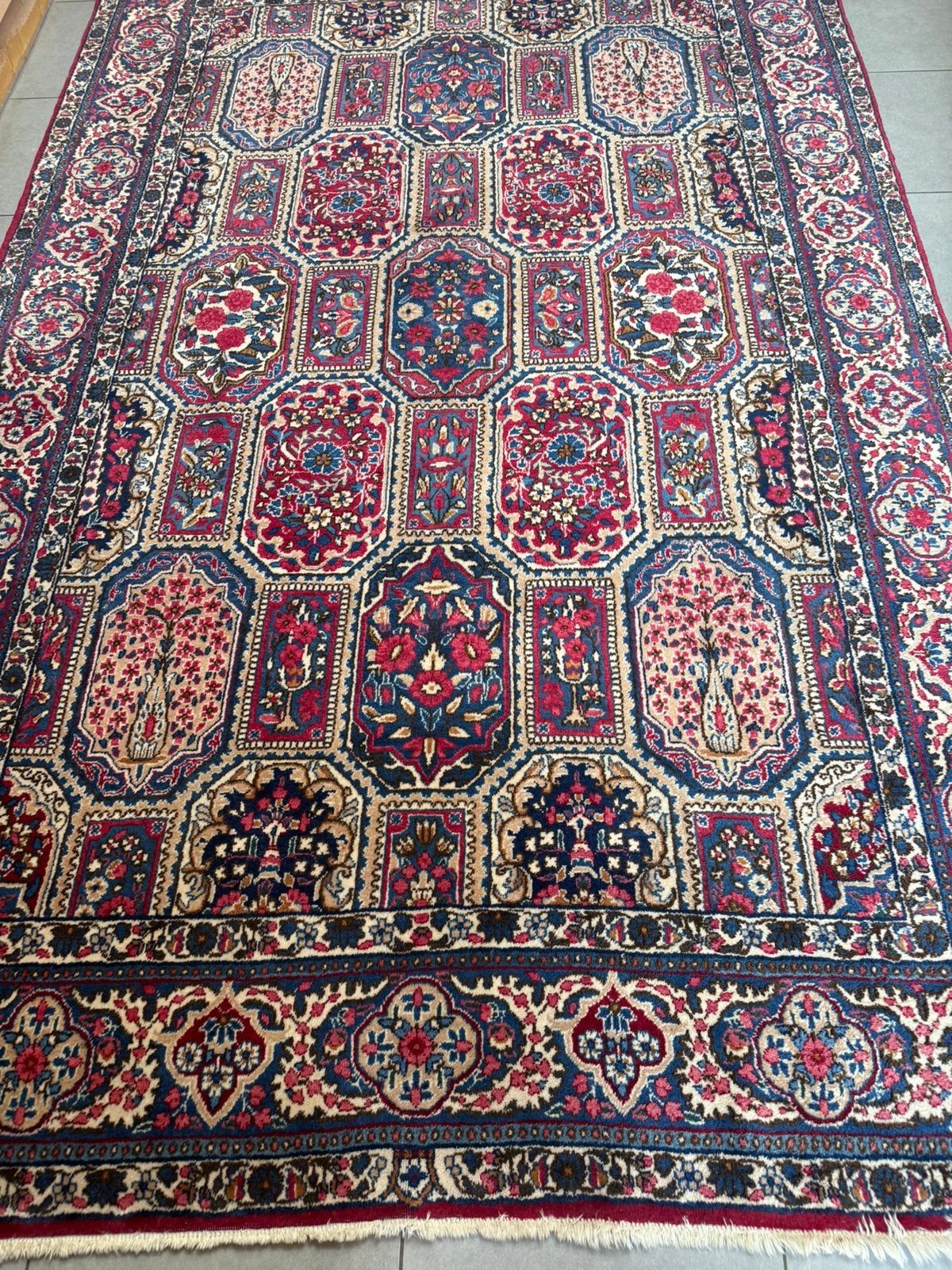 Handgemaakt Yazd Perzisch vloerkleed 310x200, Antiek en Kunst, Antiek | Tapijten, Tafelkleden en Textiel, Ophalen of Verzenden