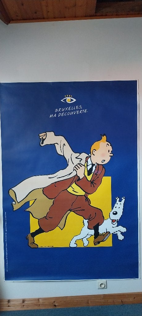 Affiche Géante Tintin - 120 x 174 cm, Collections, Posters & Affiches, Enlèvement ou Envoi, Rectangulaire vertical, Comme neuf