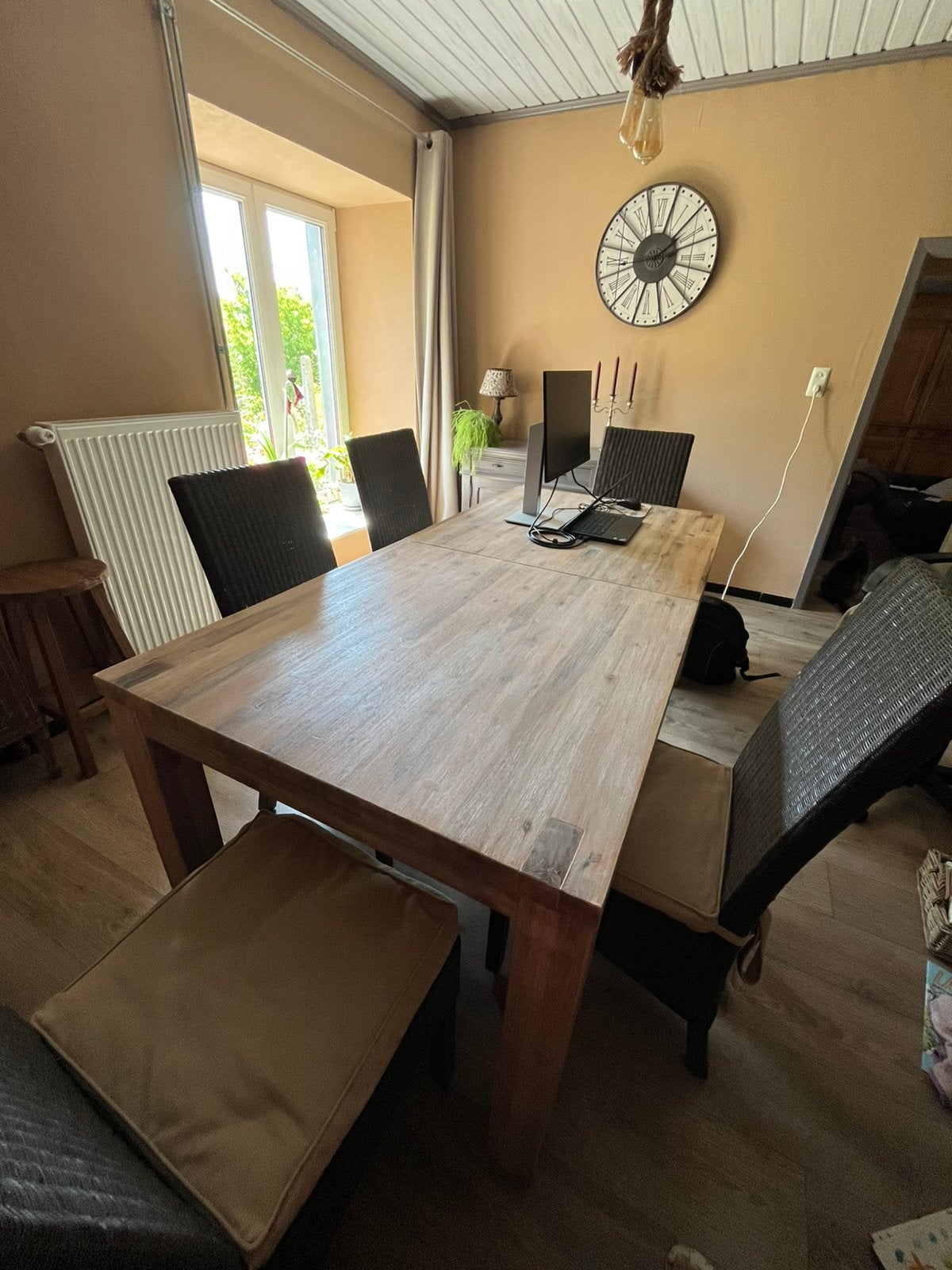 Très belle table avec rallonge, Maison & Meubles, Teck, 150 à 200 cm, Cinq personnes ou plus, Contemporain