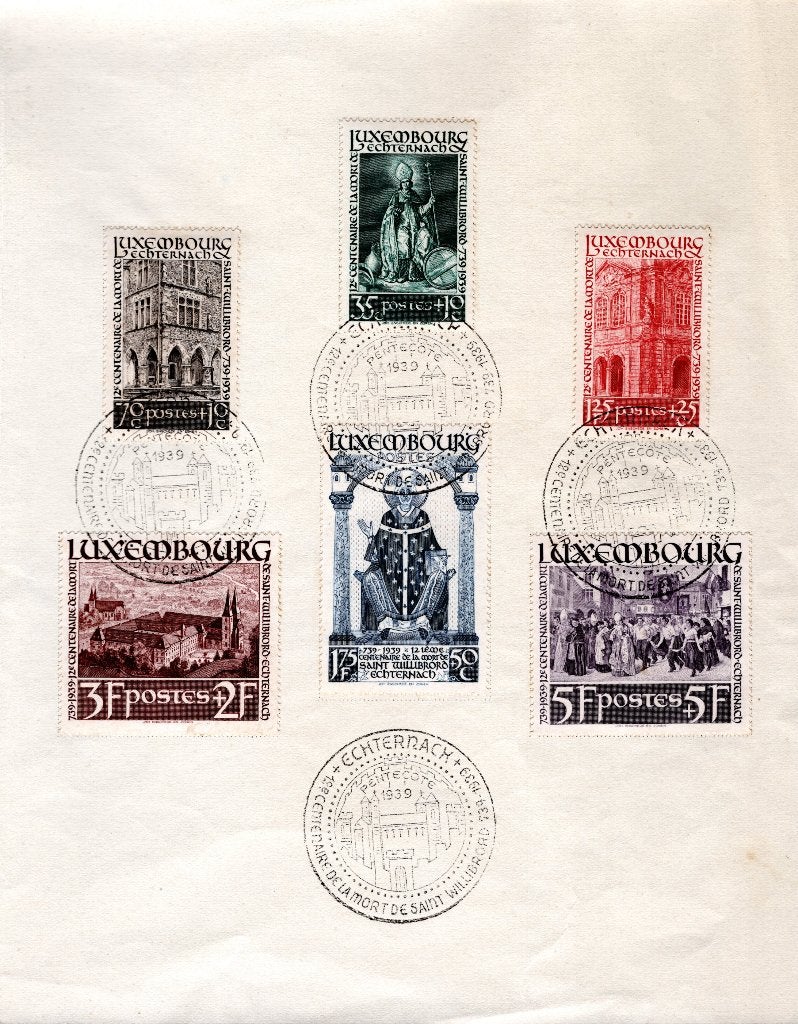 LUXEMBOURG Yt. 300/305 FDC 1938, Envoi, Luxembourg, Affranchi