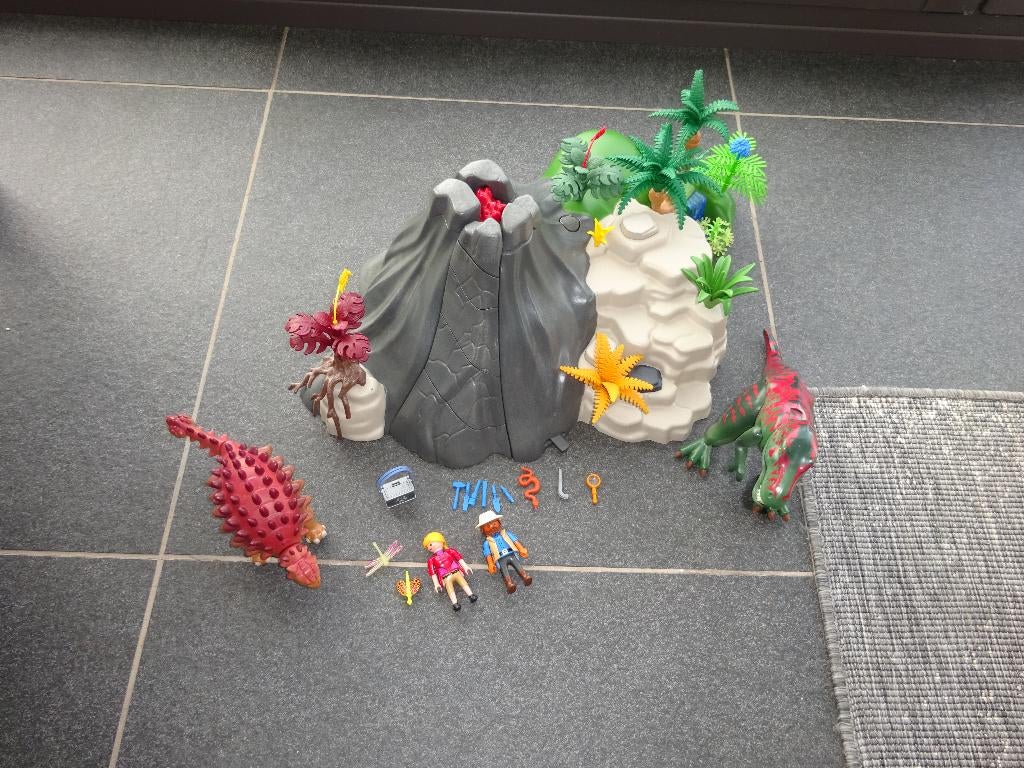 Volcan Playmobil avec dinosaures, Enlèvement ou Envoi, Comme neuf, Ensemble complet