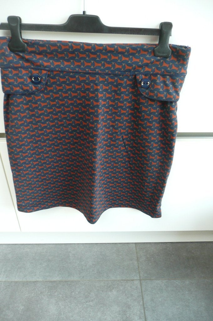 Blauw roestkleurige rok (K739), Blauw, Ophalen of Verzenden, Zo goed als nieuw, Knielengte