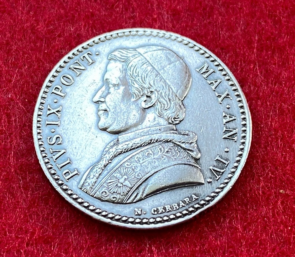 Rare Ancienne Pièce de 20 Baiocchi de 1849 R en Argent, Enlèvement ou Envoi, Argent