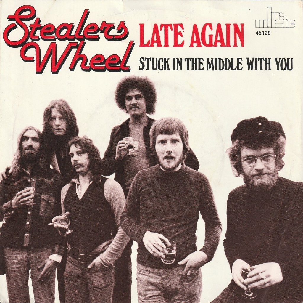 Stealers Wheel - Late again/Stuck in the middle with you, Cd's en Dvd's, Vinyl Singles, Verzenden, 7 inch, Zo goed als nieuw, Overige typen