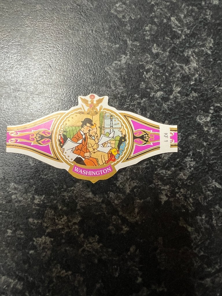 Washington  Kuifje en de 7 kristallen bollen N.F., Ophalen of Verzenden, Nieuw, Sigarenbandjes