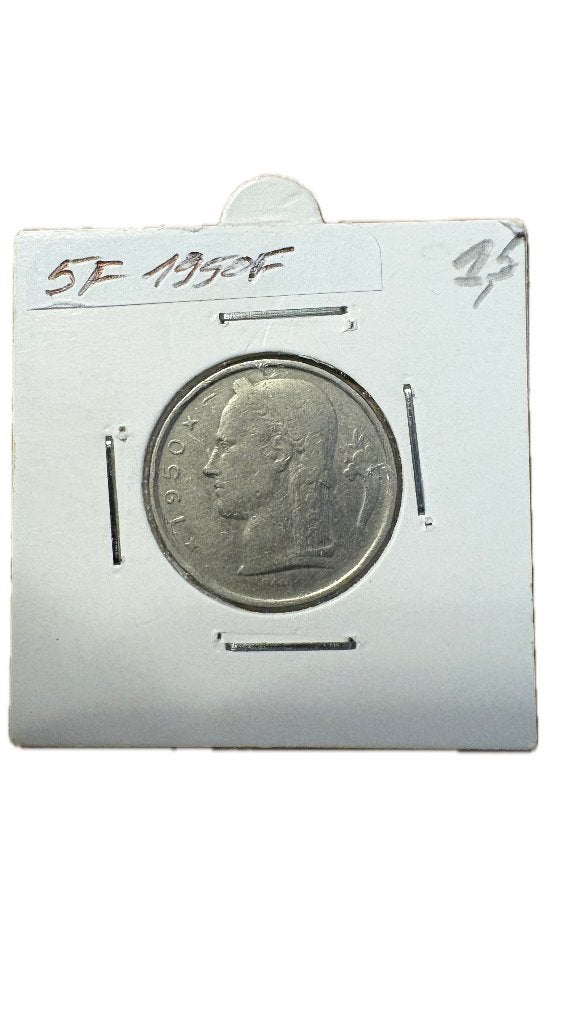 LEOPOLD III: 5 FRANK 1950F, Postzegels en Munten, Ophalen of Verzenden