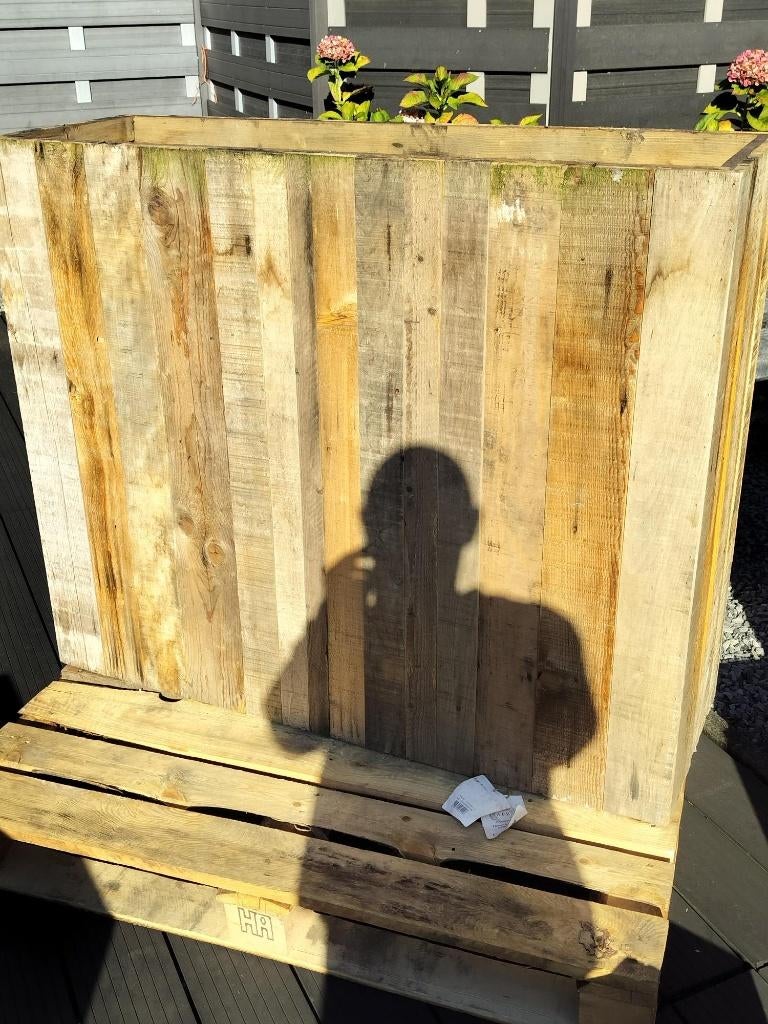 Bloembak hout breed en hoog, Ophalen, Hout