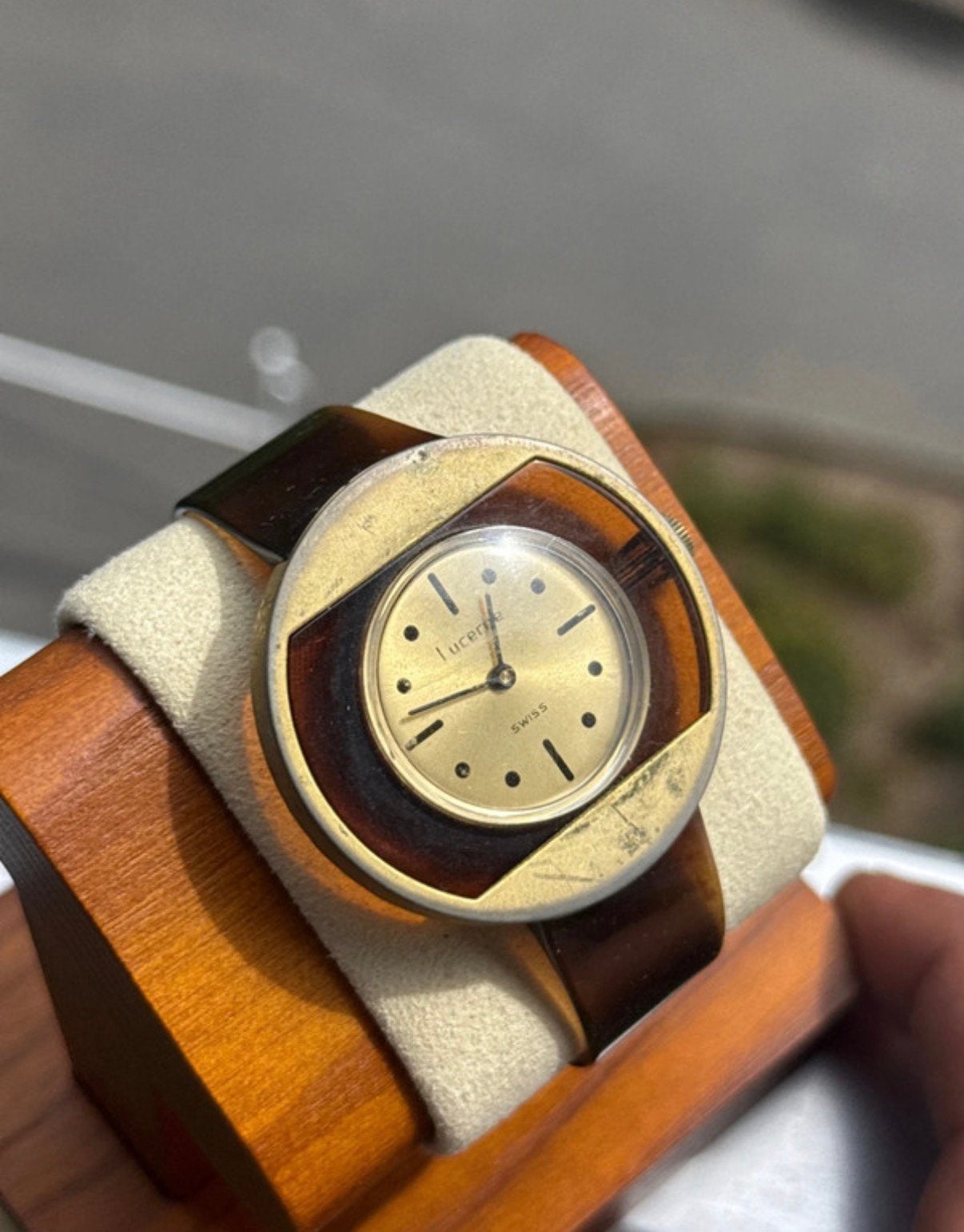 Montre automatique vintage Lucerne Space Age des années 1970, Montre-bracelet, Autres marques, Autres matériaux, Avec bracelet